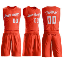 Load image into Gallery viewer, Custom Orange White Round Neck Suit Basketball Jersey