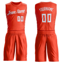 Load image into Gallery viewer, Custom Orange White Round Neck Suit Basketball Jersey