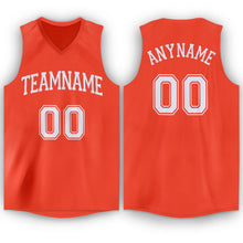 Load image into Gallery viewer, Custom Orange White V-Neck Basketball Jersey