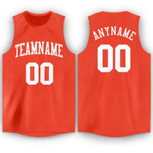 Load image into Gallery viewer, Custom Orange White Round Neck Basketball Jersey