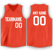 Load image into Gallery viewer, Custom Orange White V-Neck Basketball Jersey
