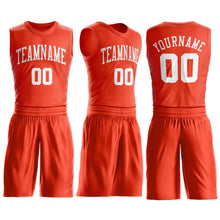 Load image into Gallery viewer, Custom Orange White Round Neck Suit Basketball Jersey