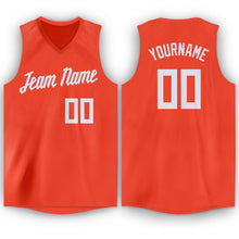 Load image into Gallery viewer, Custom Orange White V-Neck Basketball Jersey