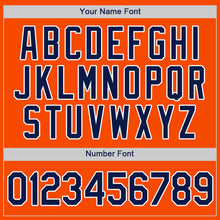 Load image into Gallery viewer, Custom Orange Navy-White Authentic Baseball Jersey