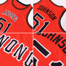 Load image into Gallery viewer, Custom Orange Black-White Round Neck Rib-Knit Basketball Jersey