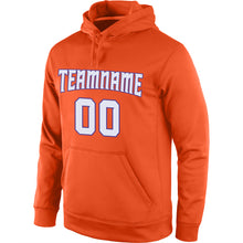 Load image into Gallery viewer, Custom Stitched Orange White-Purple Sports Pullover Sweatshirt Hoodie