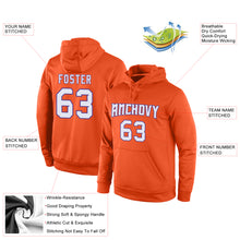 Load image into Gallery viewer, Custom Stitched Orange White-Purple Sports Pullover Sweatshirt Hoodie