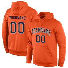 Load image into Gallery viewer, Custom Stitched Orange Navy-Gray Sports Pullover Sweatshirt Hoodie
