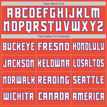 Load image into Gallery viewer, Custom Orange White-Purple Authentic American Flag Fashion Baseball Jersey