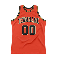 Load image into Gallery viewer, Custom Orange Black-Old Gold Authentic Throwback Basketball Jersey
