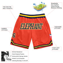 Load image into Gallery viewer, Custom Orange Navy-Gold Authentic Throwback Basketball Shorts