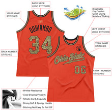 Load image into Gallery viewer, Custom Orange Camo-Old Gold Authentic Throwback Basketball Jersey