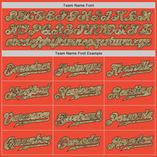 Load image into Gallery viewer, Custom Orange Camo-Old Gold Authentic Throwback Basketball Jersey