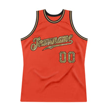 Load image into Gallery viewer, Custom Orange Camo-Old Gold Authentic Throwback Basketball Jersey