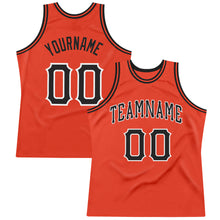 Load image into Gallery viewer, Custom Orange Black-White Authentic Throwback Basketball Jersey