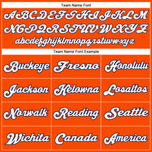 Load image into Gallery viewer, Custom Orange White-Navy Mesh Authentic Throwback Football Jersey