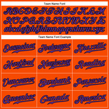 Load image into Gallery viewer, Custom Orange Black Pinstripe Purple-Black Authentic Baseball Jersey