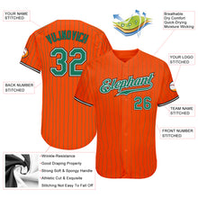 Load image into Gallery viewer, Custom Orange Kelly Green Pinstripe Kelly Green-Black Authentic Baseball Jersey