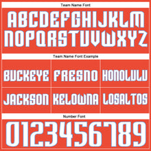 Load image into Gallery viewer, Custom Orange White-Light Blue Authentic Throwback Basketball Shorts