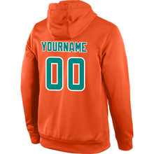 Load image into Gallery viewer, Custom Stitched Orange Aqua-White Sports Pullover Sweatshirt Hoodie