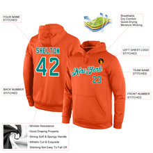 Load image into Gallery viewer, Custom Stitched Orange Aqua-White Sports Pullover Sweatshirt Hoodie