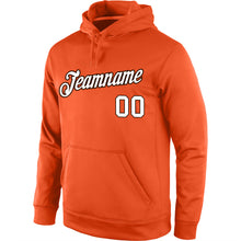 Load image into Gallery viewer, Custom Stitched Orange White-Brown Sports Pullover Sweatshirt Hoodie
