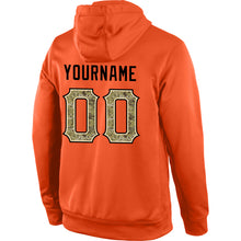 Load image into Gallery viewer, Custom Stitched Orange Camo-Cream Sports Pullover Sweatshirt Hoodie