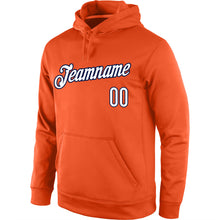 Load image into Gallery viewer, Custom Stitched Orange White-Navy Sports Pullover Sweatshirt Hoodie