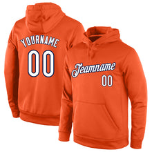 Load image into Gallery viewer, Custom Stitched Orange White-Navy Sports Pullover Sweatshirt Hoodie