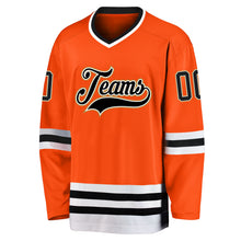 Load image into Gallery viewer, Custom Orange Black-Old Gold Hockey Jersey
