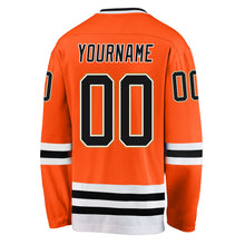 Load image into Gallery viewer, Custom Orange Black-Old Gold Hockey Jersey