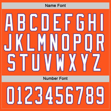 Load image into Gallery viewer, Custom Orange White-Purple Hockey Jersey