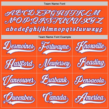 Load image into Gallery viewer, Custom Orange White-Purple Hockey Jersey