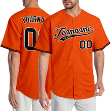 Load image into Gallery viewer, Custom Orange Black-White Authentic Baseball Jersey