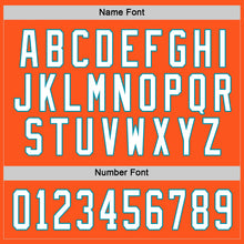 Load image into Gallery viewer, Custom Orange White-Teal Hockey Jersey