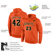 Load image into Gallery viewer, Custom Stitched Orange Black Pinstripe Black-Old Gold Sports Pullover Sweatshirt Hoodie