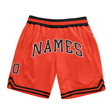 Load image into Gallery viewer, Custom Orange Black-White Authentic Throwback Basketball Shorts