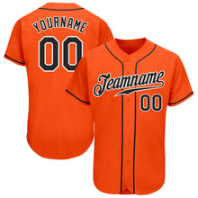 Load image into Gallery viewer, Custom Orange Black-White Authentic Baseball Jersey