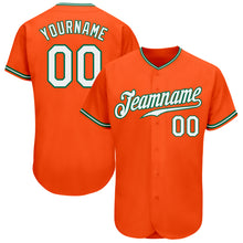 Load image into Gallery viewer, Custom Orange White-Kelly Green Authentic Baseball Jersey