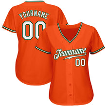 Load image into Gallery viewer, Custom Orange White-Green Authentic Baseball Jersey