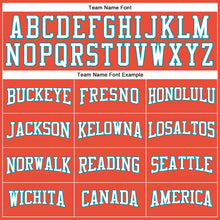Load image into Gallery viewer, Custom Orange White-Teal Authentic Throwback Basketball Jersey