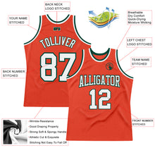 Load image into Gallery viewer, Custom Orange White-Green Authentic Throwback Basketball Jersey