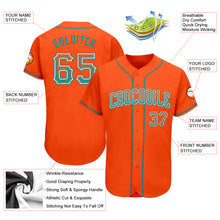Load image into Gallery viewer, Custom Orange Teal-White Authentic Drift Fashion Baseball Jersey