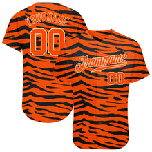 Load image into Gallery viewer, Custom Orange Orange-Black 3D Pattern Design Tiger Authentic Baseball Jersey