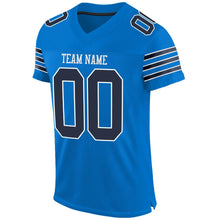 Load image into Gallery viewer, Custom Panther Blue Navy-White Mesh Authentic Football Jersey