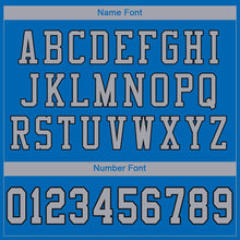 Load image into Gallery viewer, Custom Panther Blue Light Gray-Black Mesh Authentic Football Jersey
