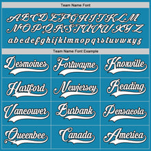 Load image into Gallery viewer, Custom Panther Blue White-Black Hockey Jersey