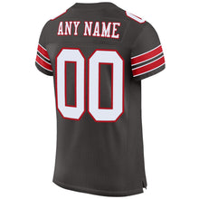 Load image into Gallery viewer, Custom Pewter White-Red Mesh Authentic Football Jersey