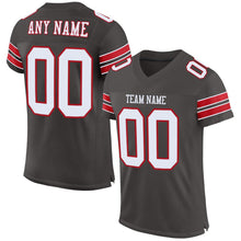Load image into Gallery viewer, Custom Pewter White-Red Mesh Authentic Football Jersey