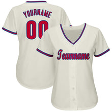 Load image into Gallery viewer, Custom Cream Red-Royal Baseball Jersey